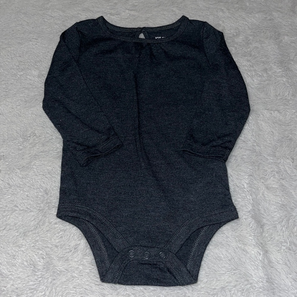 (3 for $10) joe fresh gray long sleeve 6-12 month bodysuit